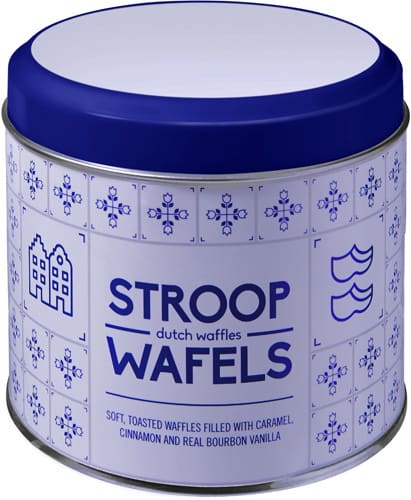 Tin including Dutch waffles