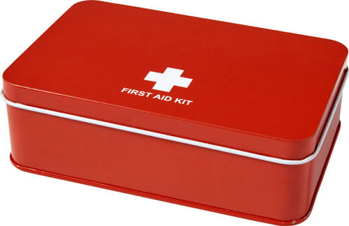 Metal tin first aid kit
