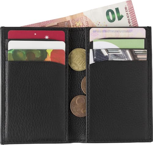 Split leather credit card wallet