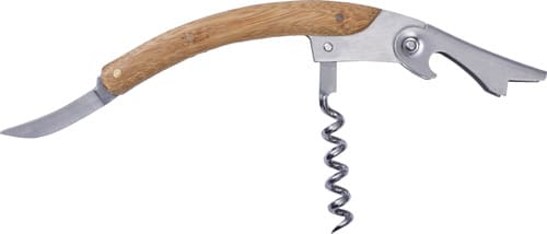 Stainless steel and bamboo wine set