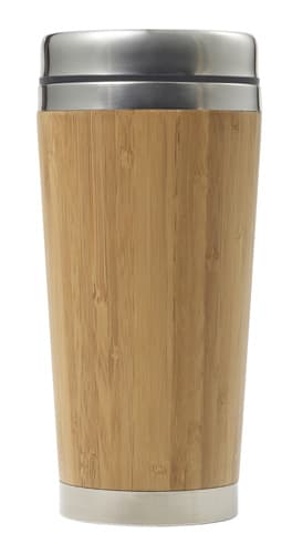 Bamboo and stainless steel travel cup