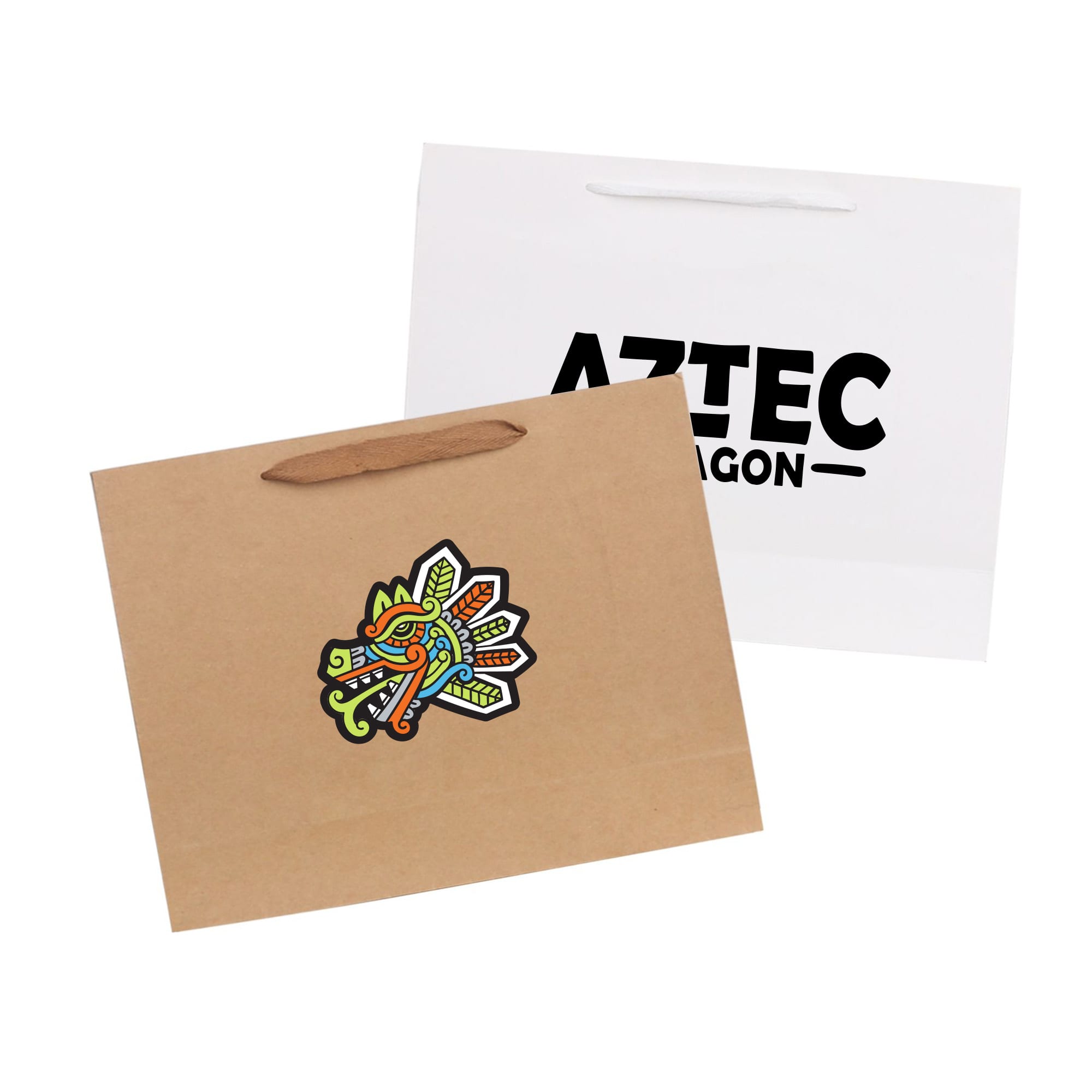 Medium Crosswise Paper Bag with Fabric Flat Handle(270 x 200 x 80mm)