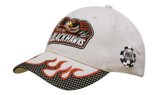 Brushed Heavy Cotton with Mesh Peak Trim & Flame Embroidery