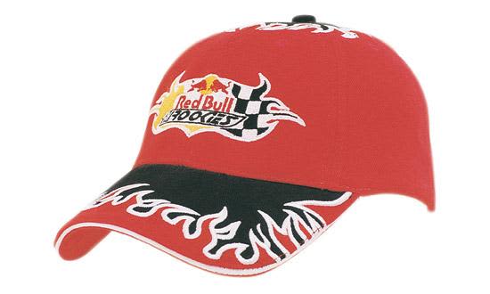 Brushed Heavy Cotton with Flame Embroidery to Peak and Crown