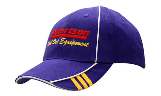 Brushed Heavy Cotton with Crown/Peak Piping & Embroidery on Peak