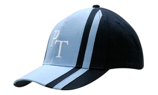 Brushed Heavy Cotton with Fabric Inserts and Stripes on Crown & Peak