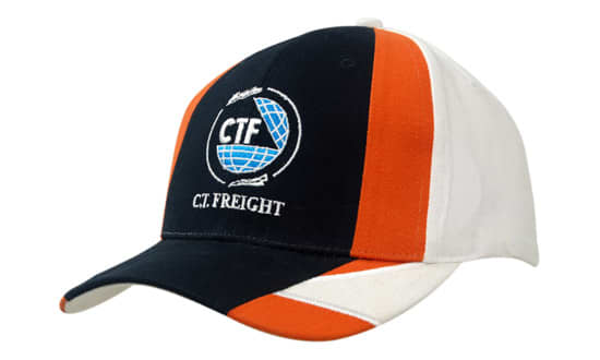 Brushed Heavy Cotton with Fabric Inserts on Crown & Peak, Embroidered Lines on Peak