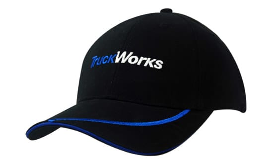 Brushed Heavy Cotton with Sandwich Trim & Peak Embroidered Line