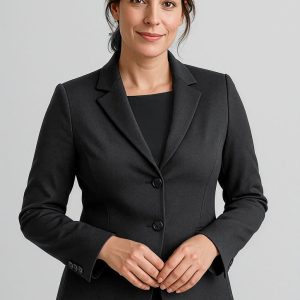 Womens Comfort Wool Stretch 2 Button Mid Length Jacket