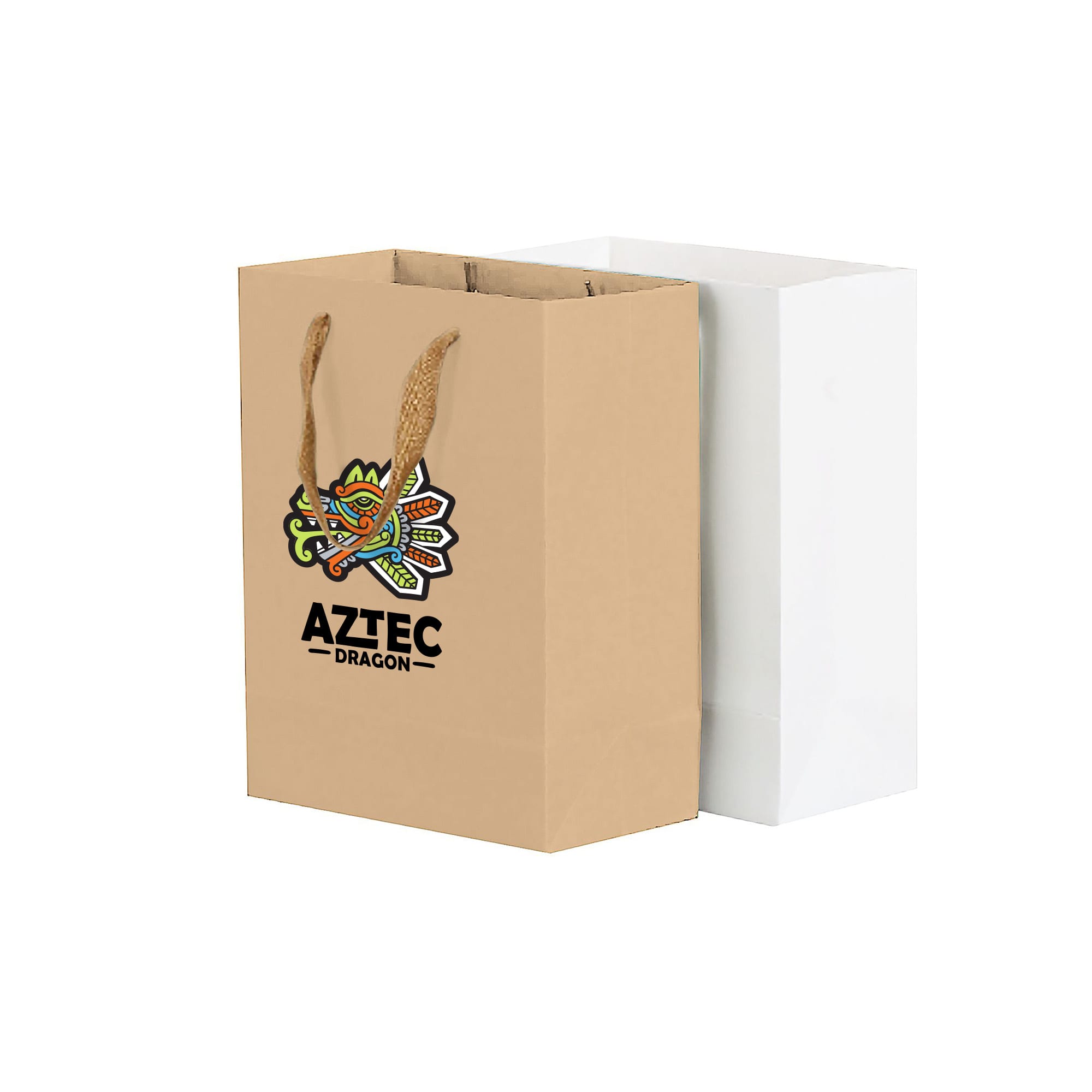 Medium Vertical Paper Bag with Fabric Flat Handle(210 x 270 x 110mm)