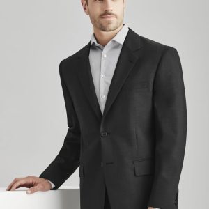 Mens Comfort Wool Stretch 2 Button Classic Jacket