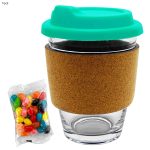 Jelly Bean In Cork Band Glass Coffee Cup