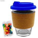 Jelly Bean In Cork Band Glass Coffee Cup