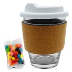 Jelly Bean In Cork Band Glass Coffee Cup