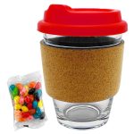Jelly Bean In Cork Band Glass Coffee Cup