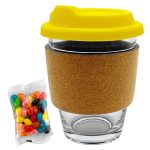 Jelly Bean In Cork Band Glass Coffee Cup