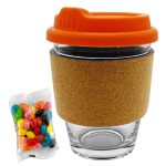 Jelly Bean In Cork Band Glass Coffee Cup