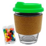 Jelly Bean In Cork Band Glass Coffee Cup