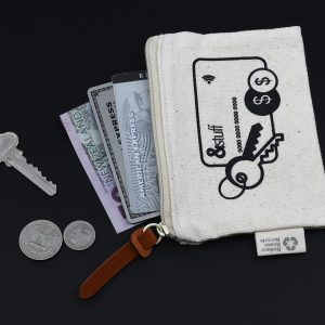 Calico Card & Key Pouch 8.5cm x 13cm