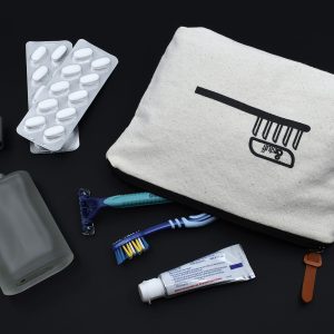 Calico Toiletry/Makeup Bag 14.5cmx22.5cm