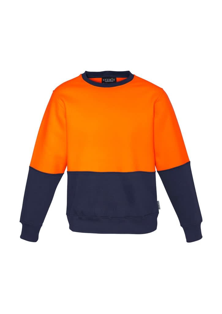 ZT475_OrangeNavy_F_wlU12Et.jpg Unisex Hi Vis Crew Sweatshirt