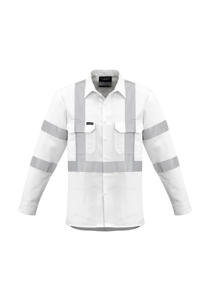 ZW621_White_F.jpg Mens Bio Motion X Back Taped Long Sleeve Shirt