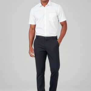 Mens Comfort Waist Flat Front Pant