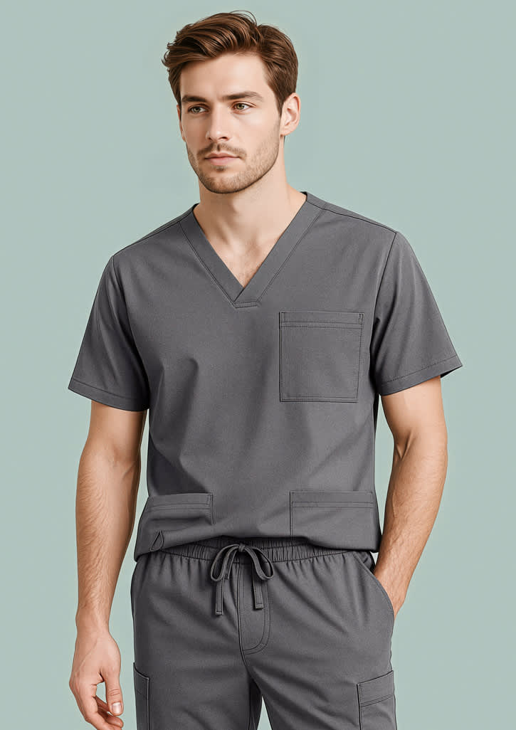 cst945ms_talent_charcoal_01_09hoccv.jpg Mens Avery V-Neck Scrub Top