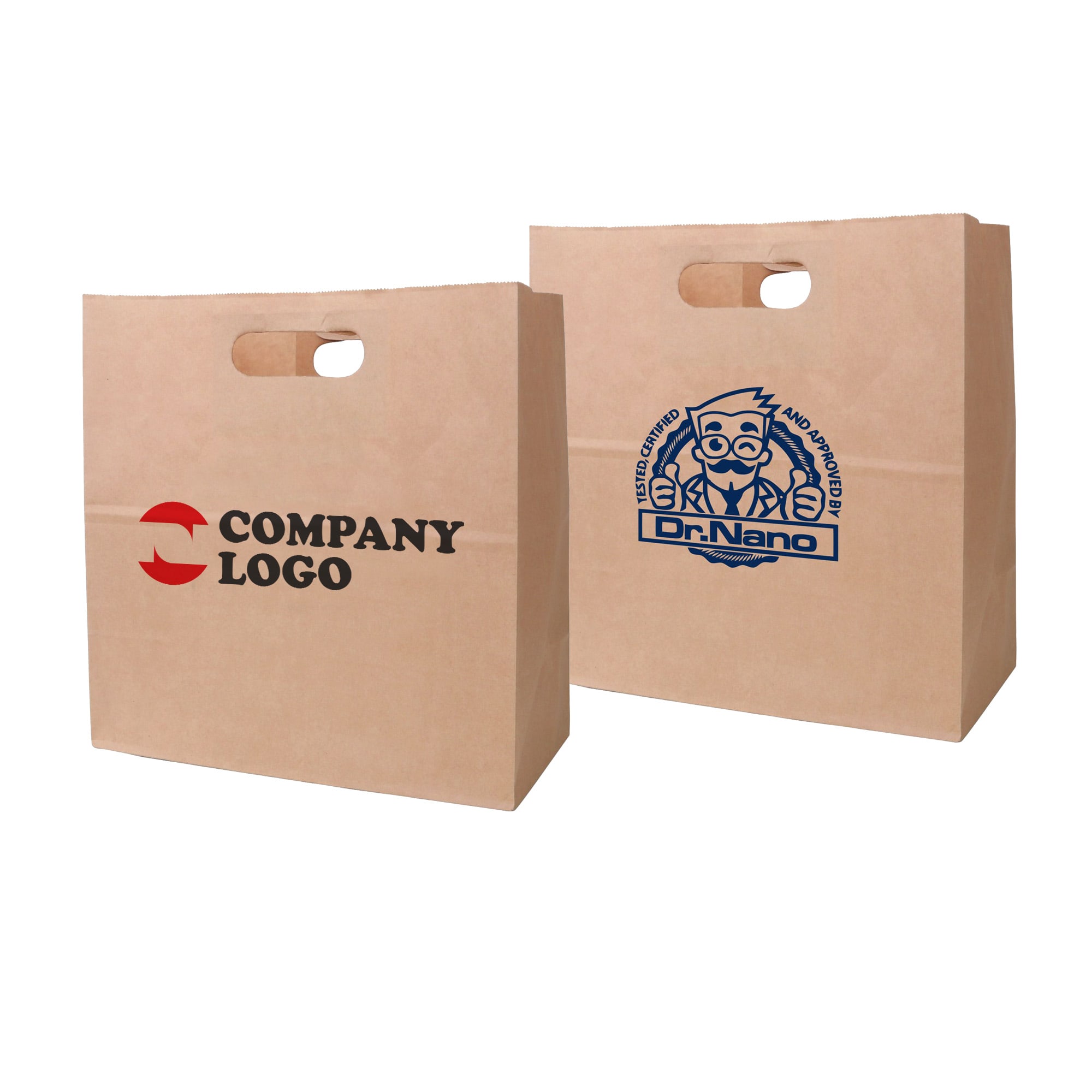Die Cut Brown Kraft Paper Bag (280 x 280 x 150mm)