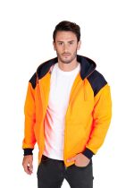 Men Shoulder Contrast Zipper Hoodies - WORKWEAR