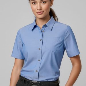 Womens Chambray Short Sleeve Shirt