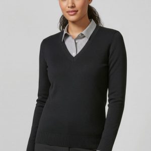 Womens V-Neck Knit Pullover