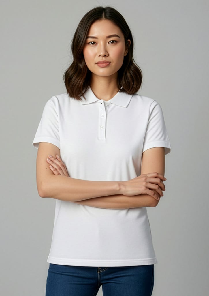 p112ls_talent_white_01_r_htlvvvt.jpg Womens Ice Short Sleeve Polo