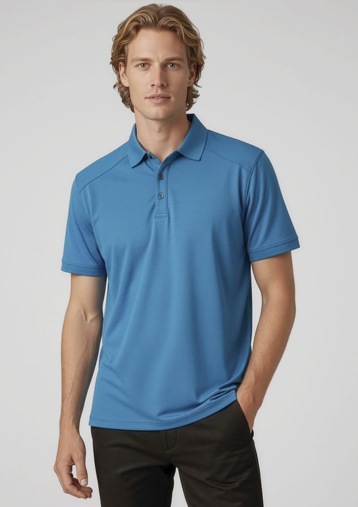 p706ms_talent_cyan_01.jpg Mens Profile Short Sleeve Polo
