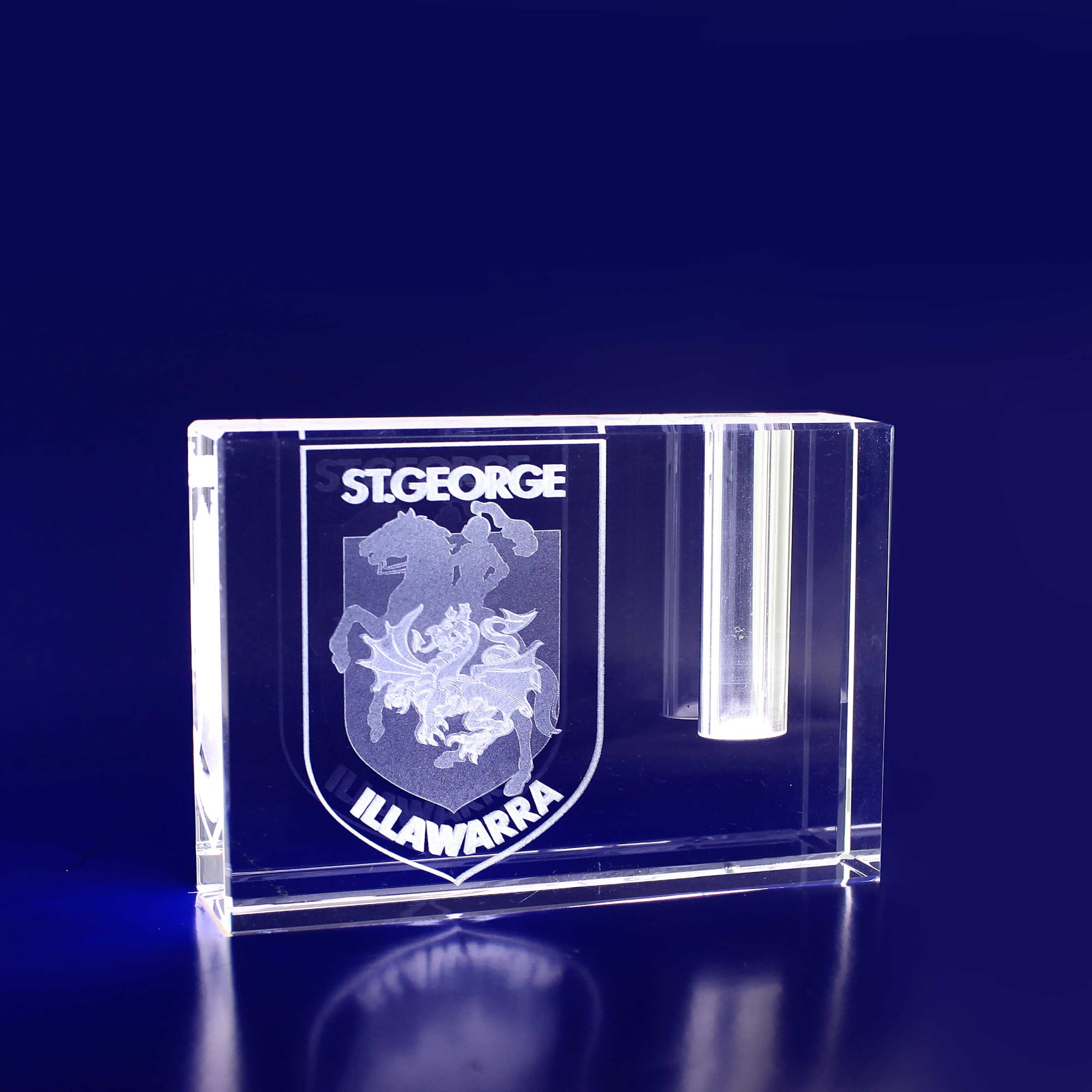 3D Crystal Rectangle Crystal Pen Holder