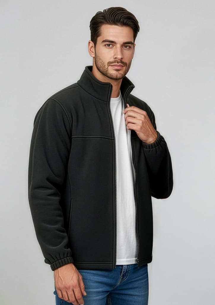 pf630_talent_black_01.jpg Mens Plain Micro Fleece Jacket