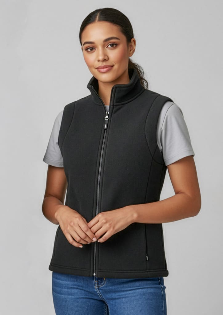 pf905_talent_black_01.jpg Womens Plain Micro Fleece Vest