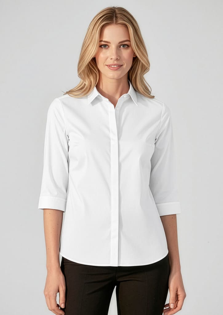 rs968lt_talent_white_01.jpg Womens Charlie 3/4 Sleeve Shirt