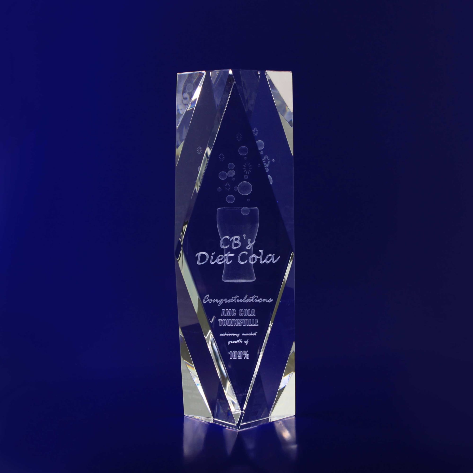 3D Crystal Rectangle Special Bevel Tower (200mm)