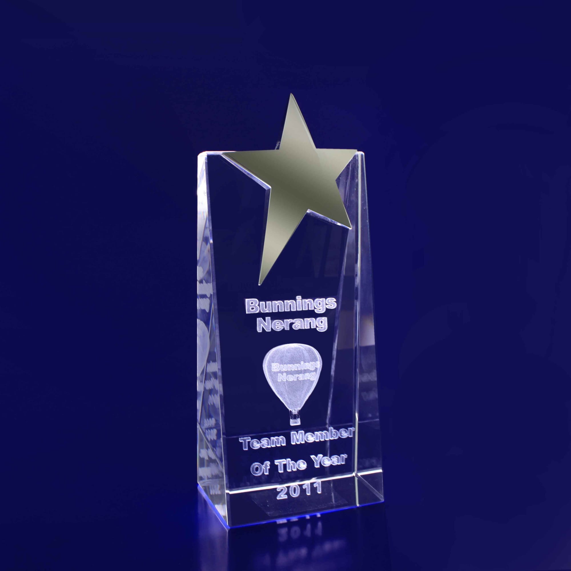 3D Crystal Star Wedge (170mm)