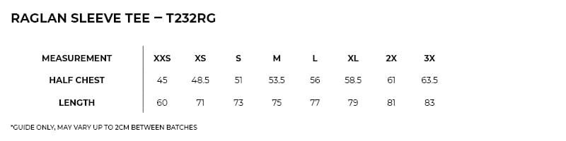 Men's / Unisex Raglan Sleeve Tee