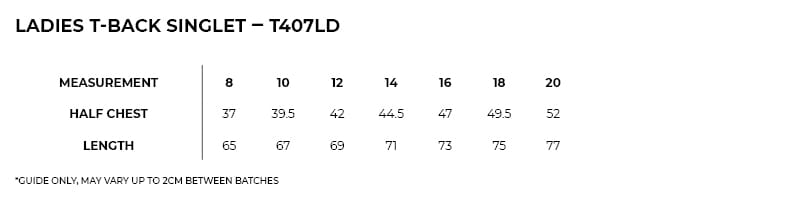 Womens Tback Singlet