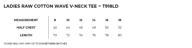 Women's Raw Cotton Wave V Neck Tshirt