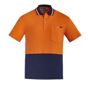 Mens Hi Vis Cotton Short Sleeve Polo