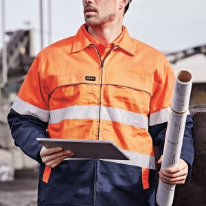 Mens Hi Vis Cotton Drill Jacket