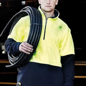 Unisex Hi Vis 1/2 Zip Polar Fleece Pullover