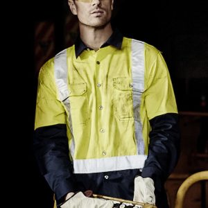 Mens Industrial Long Sleeve Shirt - Shoulder Taped