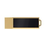 A gold eco-friendly LED flash drive with a black surface for branding or personalisation.