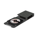 A black and grey Bellevue 3n1 Magnetic 15W Wireless Charger with a textured surface and a logo.