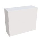 A plain white box with a flat lid, designed for storage or packaging.